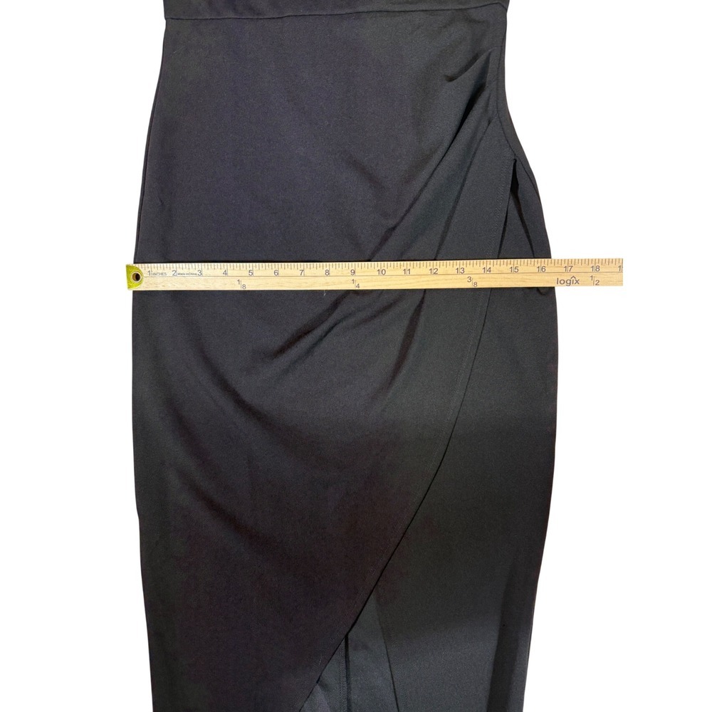 Windsor Black One Shoulder Midi Dress Tulip Wrap Skirt Bodycon Party Dress - Picture 6 of 6